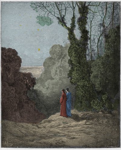 Purgatorio, Canto 1: The poets behold the beauty of Venus in the morning sky (illustration from The Divine Comedy) by Gustave after Dore